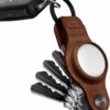 Organizador de Chaves KeySmart Air Leather para AirTag até 5 Chaves - Castanho