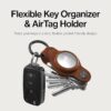 Organizador de Chaves KeySmart Air Leather para AirTag até 5 Chaves - Castanho