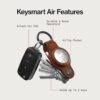 Organizador de Chaves KeySmart Air Leather para AirTag até 5 Chaves - Castanho