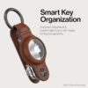 Organizador de Chaves KeySmart Air Leather para AirTag até 5 Chaves - Castanho
