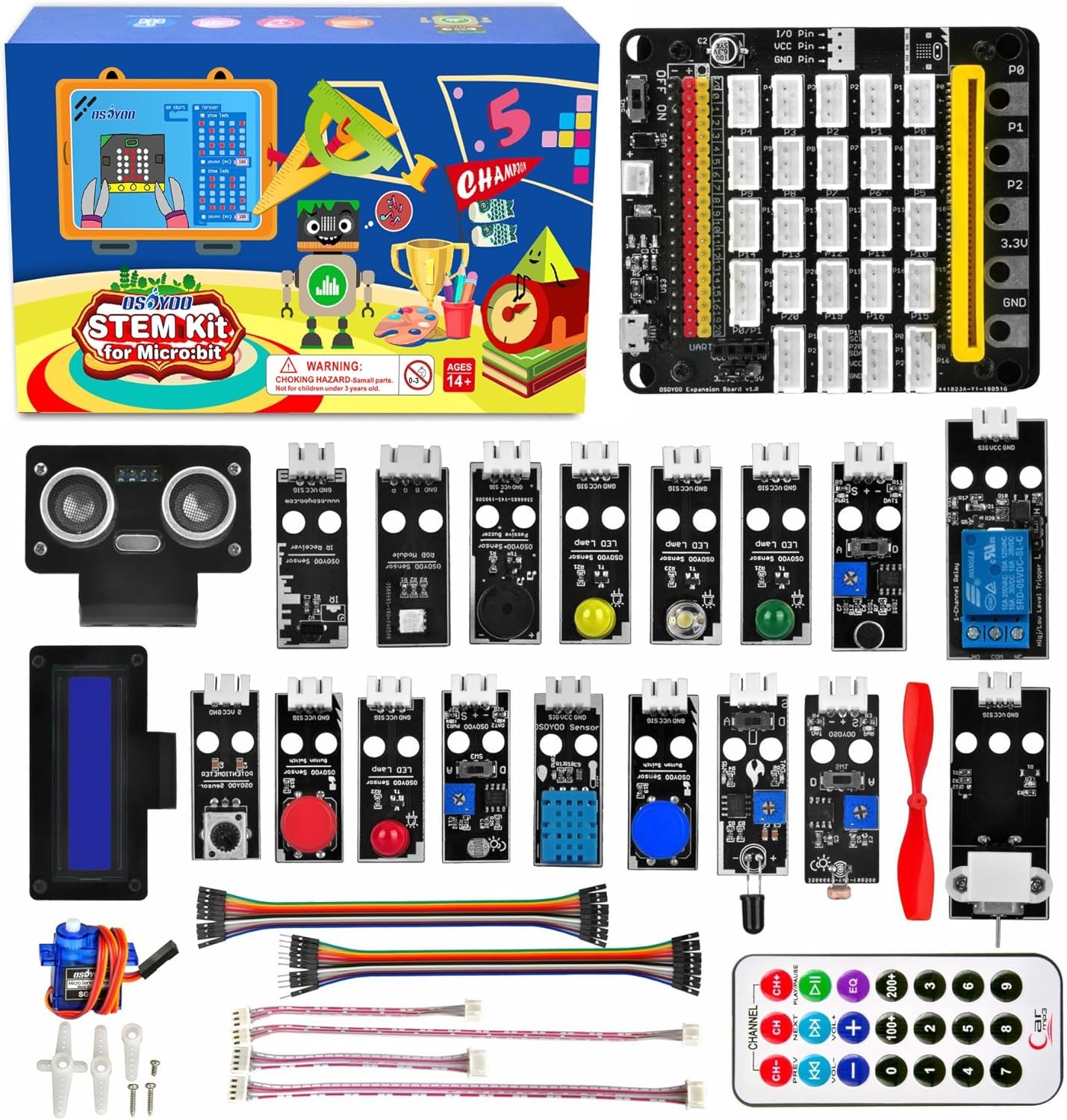 Kit de Iniciação STEM 20 Sensores e Placa Plug & Play OSOYOO 2019011500