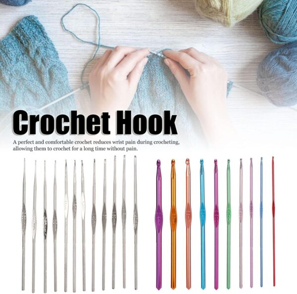 Conjunto de Agulhas de Crochet Cyrank 22 Peças com Estojo e Acessórios 0.6-6.5mm - Roxo