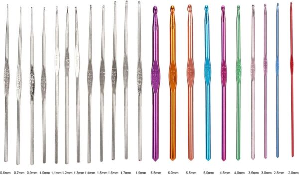 Conjunto de Agulhas de Crochet Cyrank 22 Peças com Estojo e Acessórios 0.6-6.5mm - Roxo