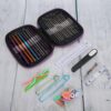 Conjunto de Agulhas de Crochet Cyrank 22 Peças com Estojo e Acessórios 0.6-6.5mm - Roxo
