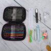 Conjunto de Agulhas de Crochet Cyrank 22 Peças com Estojo e Acessórios 0.6-6.5mm - Roxo