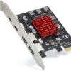 Placa de Expansão USB 3.1 Gen2 10Gbps 2 USB-A 2 USB-C ELUTENG PCIe