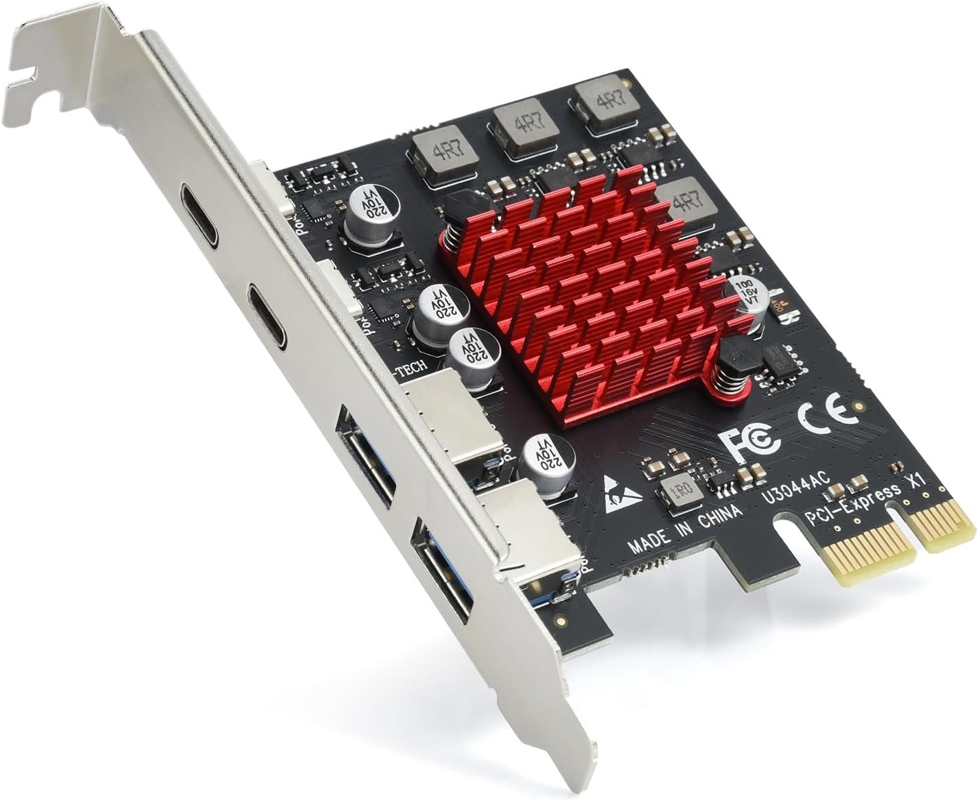 Placa de Expansão USB 3.1 Gen2 10Gbps 2 USB-A 2 USB-C ELUTENG PCIe