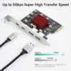 Placa de Expansão USB 3.1 Gen2 10Gbps 2 USB-A 2 USB-C ELUTENG PCIe