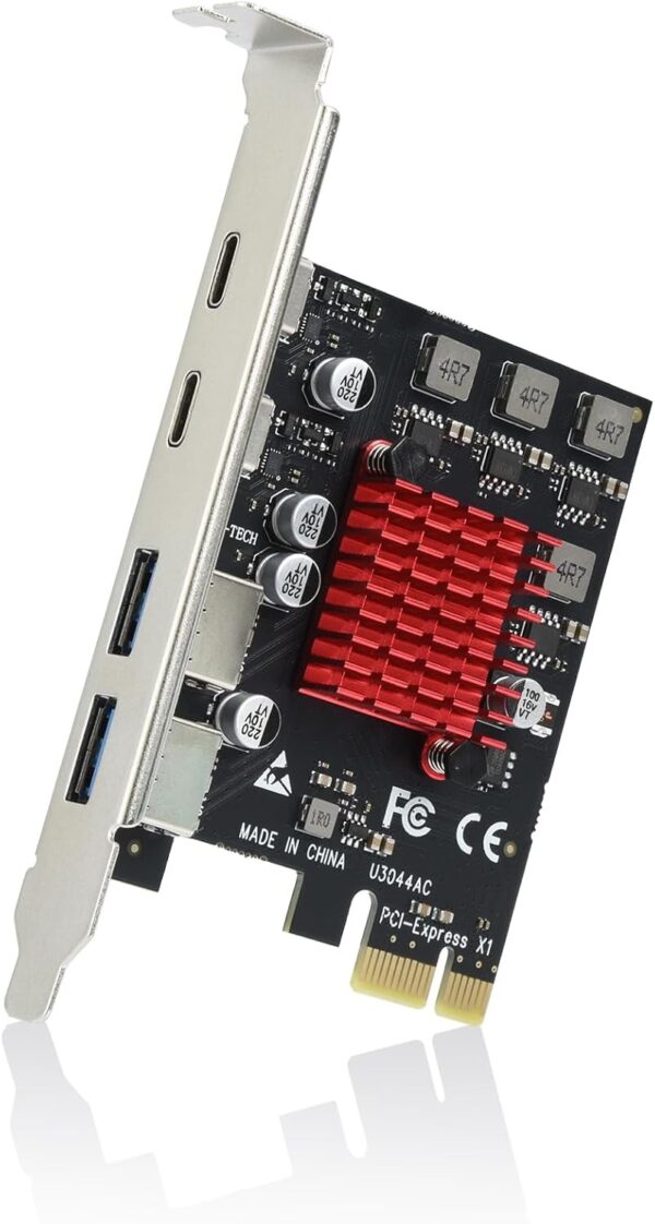 Placa de Expansão USB 3.1 Gen2 10Gbps 2 USB-A 2 USB-C ELUTENG PCIe