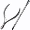 F126X3431_paste_1781812216179_0 Alicate de Cutículas Longivia Profissional Aço Inoxidável com Empurrador - Prateado