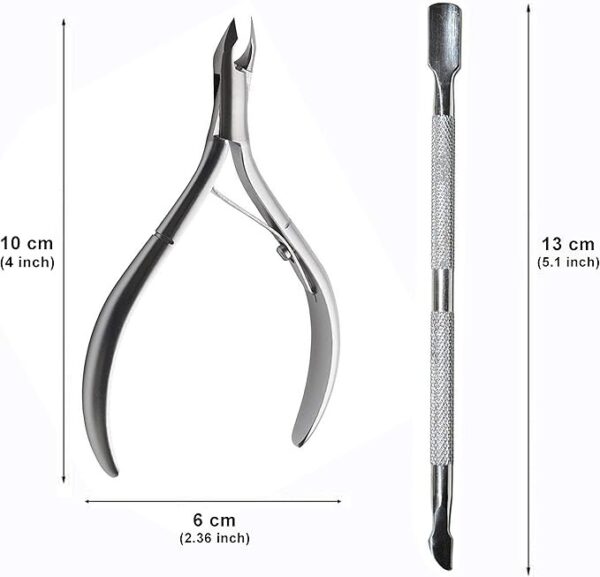 F126X3431_paste_1781812216179_1 Alicate de Cutículas Longivia Profissional Aço Inoxidável com Empurrador - Prateado