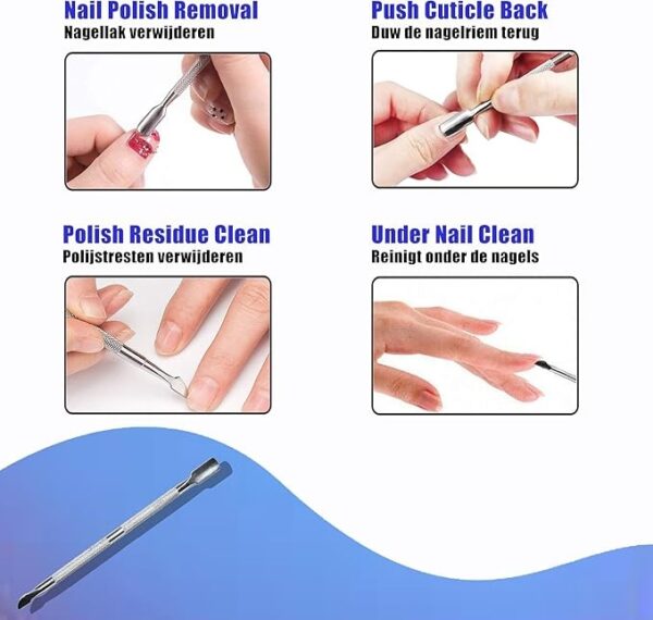 F126X3431_paste_1781812216179_4 Alicate de Cutículas Longivia Profissional Aço Inoxidável com Empurrador - Prateado