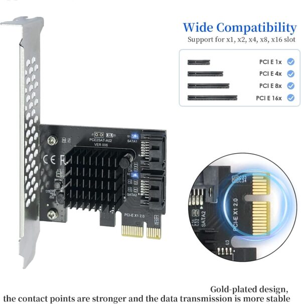 F126X3432_paste_1781696455528_2 Placa de Expansão SATA Xdingjiala ASM1061 2 Portas 6Gbps PCIe x1