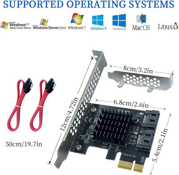 F126X3432_paste_1781696455528_5 Placa de Expansão SATA Xdingjiala ASM1061 2 Portas 6Gbps PCIe x1