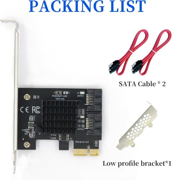F126X3432_paste_1781696455528_6 Placa de Expansão SATA Xdingjiala ASM1061 2 Portas 6Gbps PCIe x1