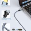 (2.5m) Cabo USB-C para HDMI ARISKEEN 4K 60Hz Nylon para iPhone 15 e MacBook - Preto