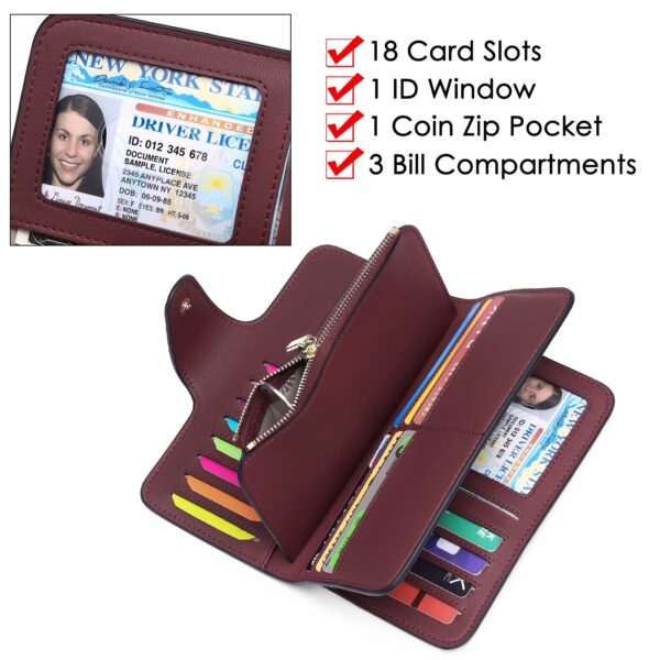 Carteira de Senhora Egoelife Proteção RFID em Pele PU com Porta-Moedas