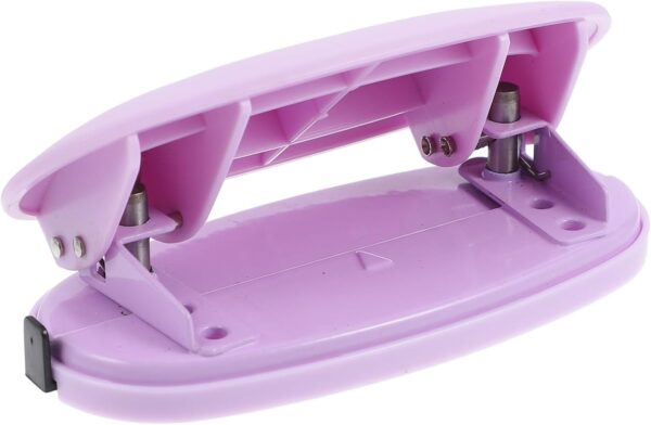 Furador de Papel Ciieeo de 2 Furos em Metal e Silicone Ergonómico - Roxo