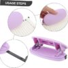 Furador de Papel Ciieeo de 2 Furos em Metal e Silicone Ergonómico - Roxo