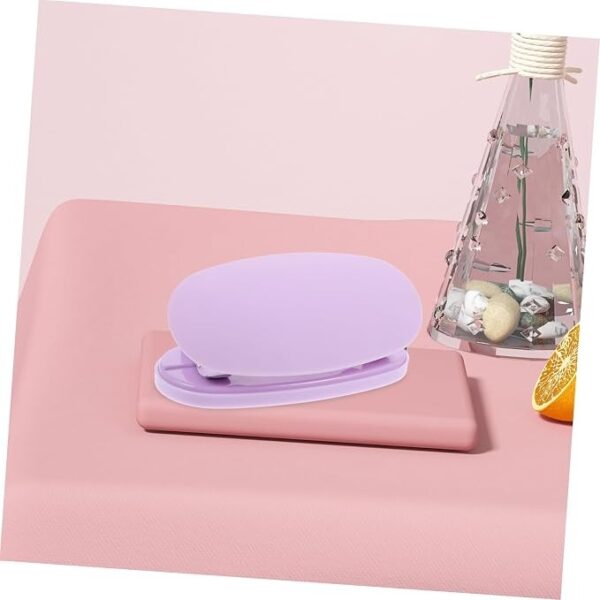 Furador de Papel Ciieeo de 2 Furos em Metal e Silicone Ergonómico - Roxo