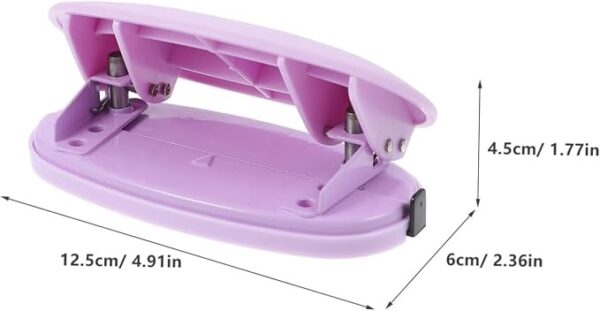 Furador de Papel Ciieeo de 2 Furos em Metal e Silicone Ergonómico - Roxo