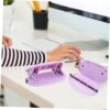 Furador de Papel Ciieeo de 2 Furos em Metal e Silicone Ergonómico - Roxo