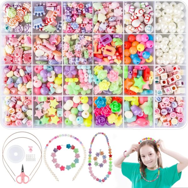 F126X3444_1781812636822_2 550 Peças Kit de Missangas para Pulseiras e Trabalhos Manuais - Colorido