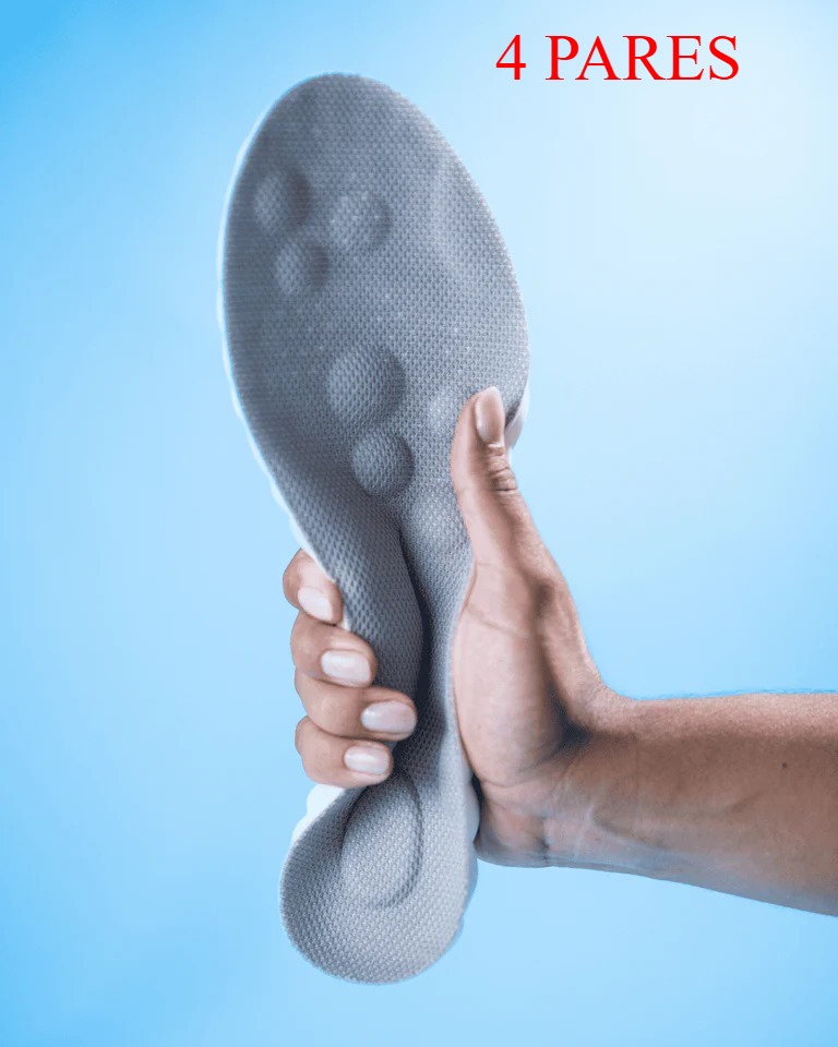 (43-44) Pack 4 Pares Palmilhas Soft Amortecimento e Alívio de Dor - Bege