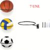 x7 Suporte de Bolas de Parede em Ferro para Basquetebol e Futebol - Preto