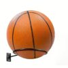 x7 Suporte de Bolas de Parede em Ferro para Basquetebol e Futebol - Preto