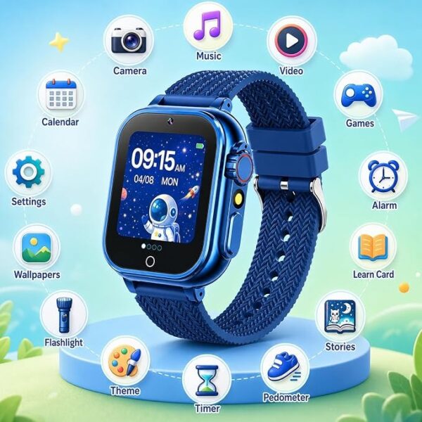 (1.54") Smartwatch Infantil iCHOMKE QK-H15A 26 Jogos e Câmara HD - Azul
