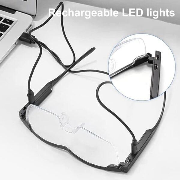 Óculos Lupa LED Recarregáveis 250% Anti-Luz Azul Aoreun P00150