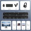 Switch KVM USB-C 2 Portas HDMI 2.1 DisplayPort 1.4 PD 100W NATEFEMIN C294400000