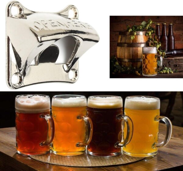Abridor de Garrafas Parede Tutoy em Liga de Zinco para Cerveja - Prateado