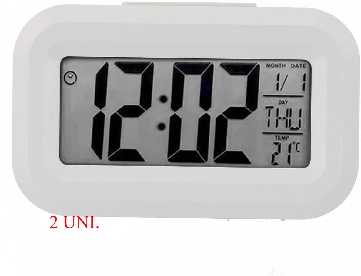 (x2) Despertador Digital Ecrã LED Temperatura e Função Snooze TDCuizent 278H492668