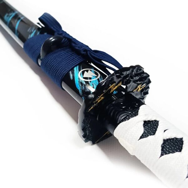 (102cm) Katana Ghost of Tsushima Jin Sakai Aço Carbono Decorativa - Azul