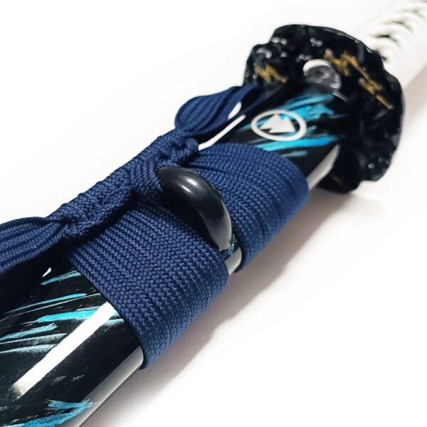 (102cm) Katana Ghost of Tsushima Jin Sakai Aço Carbono Decorativa - Azul