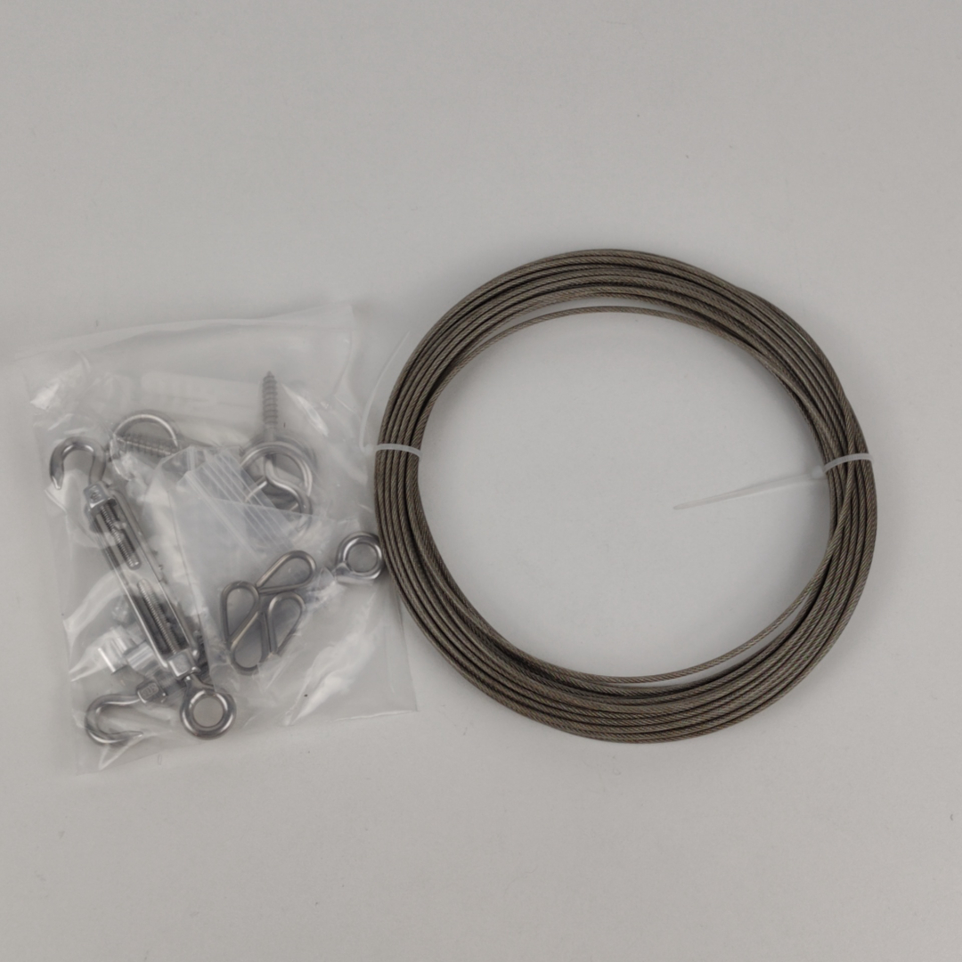 Kit Cabo de Aço Com Acessórios de Fixação