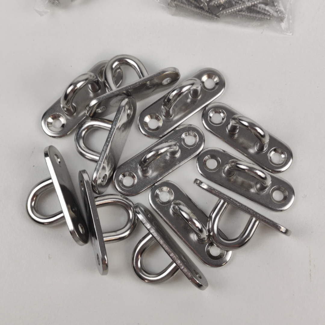 Conjunto de Argolas e Suportes de Fixação Em Aço Inox