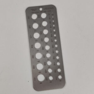Gabarito de Furação Em Aço Inox para Brocas Fraccionadas