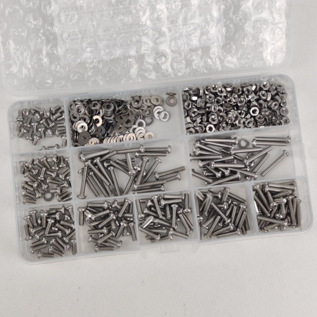 Kit de Parafusos Porcas e Anilhas Inox M3 Assortidos 765 Peças