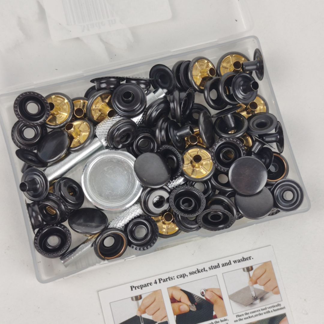 Kit de Molas de Pressão Metálicas para Vestuário Com Ferramentas
