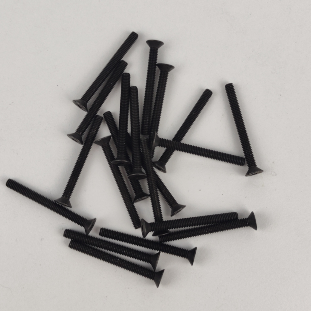 Conjunto de Parafusos Pretos de Cabeça Escareada