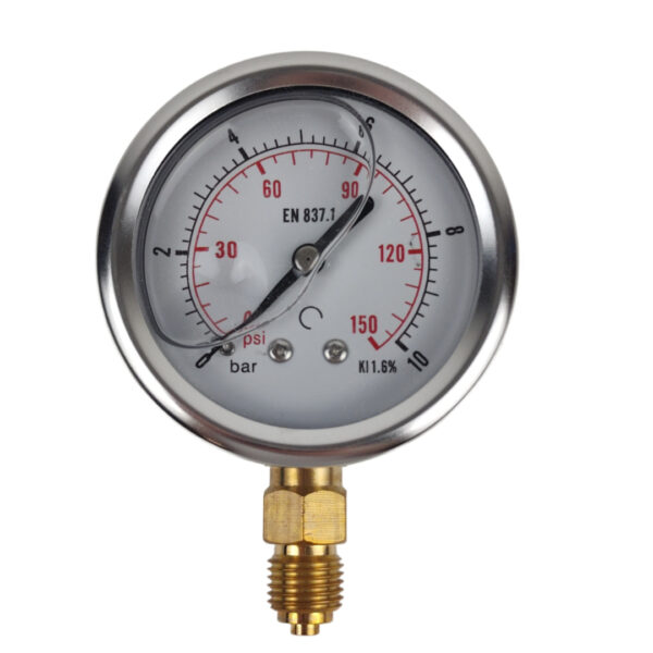 Manómetro Analógico Em Aço Inox Com Ligação Roscada