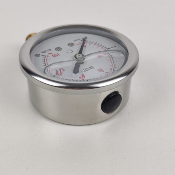 Manómetro Analógico Em Aço Inox Com Ligação Roscada