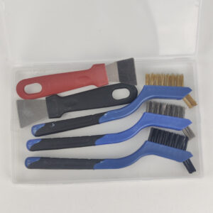 Conjunto de 3 Escovas Metálicas e Nylon Com Espátulas