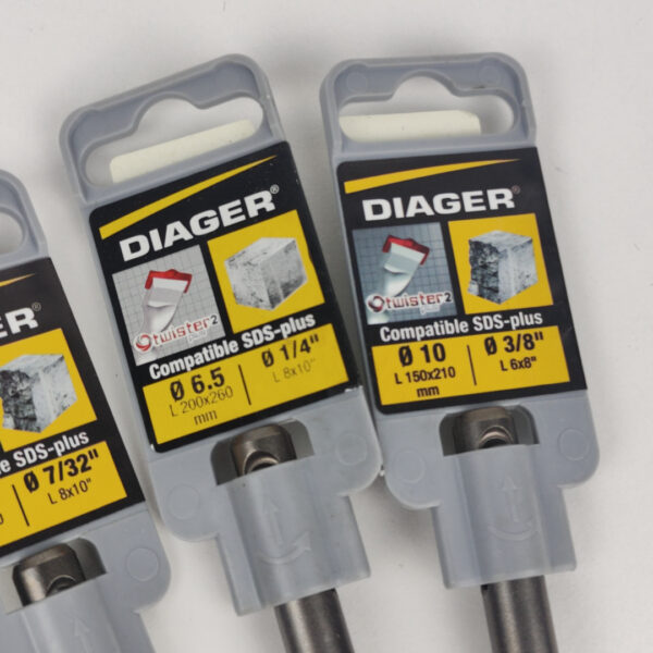 Pack 4 Brocas SDS-Plus 5+5.5+6.5+10 mm para Betão Diager