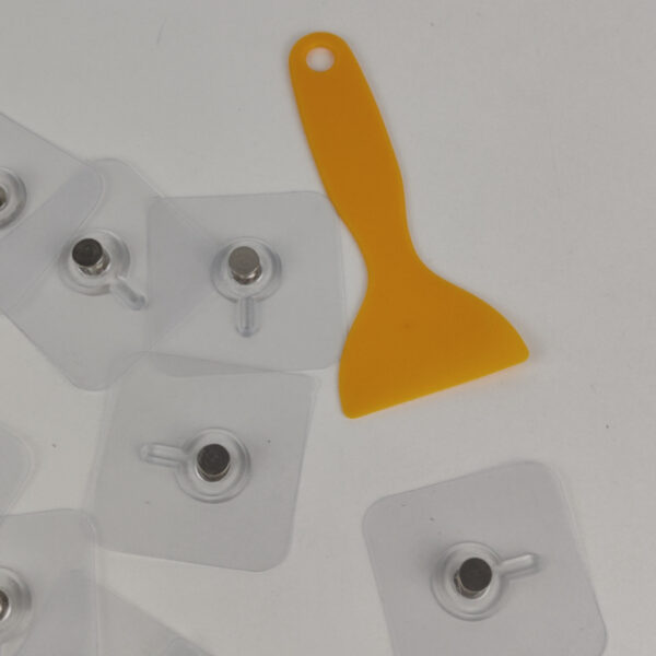 Ganchos Adesivos Transparentes 6x6 cm Com Pino Metálico 10 Unidades