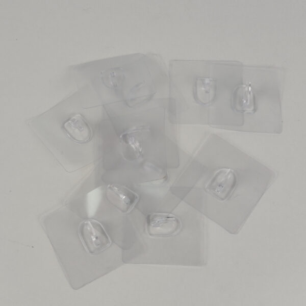 Conjunto de 12 Ganchos Adesivos Transparentes