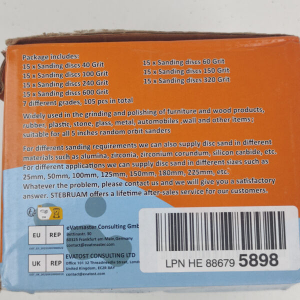 Discos de Lixa 125 mm para Lixadora Orbital STEBRUAM